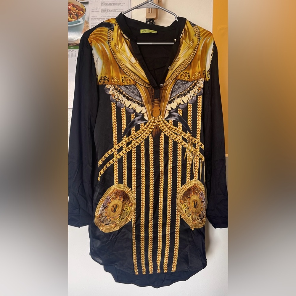 Black and Gold Baroque Long Sleeve Shirt